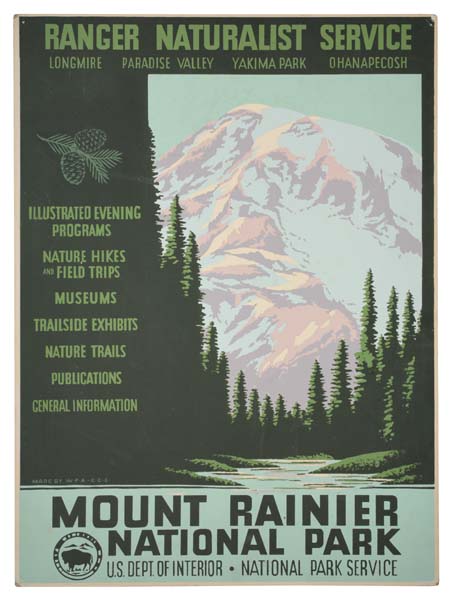 ANONYMOUS MOUNT RAINIER NATIONAL PARK. Circa 1938. 19x14 inches.